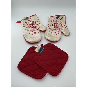 ~"Today is FULL of Possibilities"2 Pot Holder,2 Oven Mitt